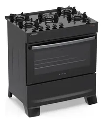 Fogão 5 Bocas Atlas Atenas Glass A Gás com Mesa de Vidro e Mega Chama Preto Bivolt - R$ 1.058