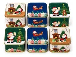 Kit 6 Latinha Natalina De Metal Lata Porta Doce Lembrancinha Papai Noel - R$ 50,59