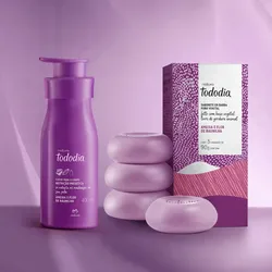 Kit Presente Natura Tododia Creme Hidratante + Sabonete Fragrância Ameixa e Flor De Baunilha - R$ 76,62